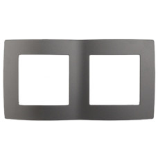 Рамка на 2 поста, Эра12, 12-5002-12 ЭРА графит 10/100 Рамка на 2 поста, Эра12, 12-5002-12 ЭРА графит 10/100