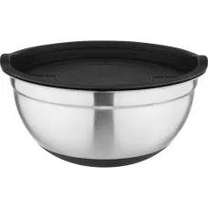 Миска AMARENA, 5 л, из нерж стали с антискользящим силиконовым дном/крышкой из полипропилена