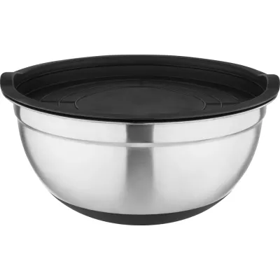 Миска AMARENA, 5 л, из нерж стали с антискользящим силиконовым дном/крышкой из полипропилена