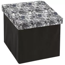 Пуф складной с отделением для хранения 32*30*30 см «Коты» (черный)