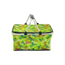 Термосумка складная с алюминиевым каркасом CB-7046-2 с принтом зелень