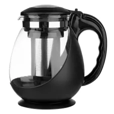 Чайник заварочный, Napoletano, объем 1,6 л, стеклянный в корпусе из полипропилена, чёрный