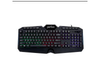Клавиатура проводная Perfeo "VISION" Multimedia, GAME DESIGN, подсв. 3 цвет USB, чёрн /20