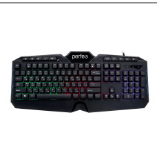 Клавиатура проводная Perfeo "VISION" Multimedia, GAME DESIGN, подсв. 3 цвет USB, чёрн /20