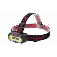 Фонарь налобный, 2 источника света, аккум. 18650, выс. яркость СОВ + Красный, зарядка TYPE-C в компл