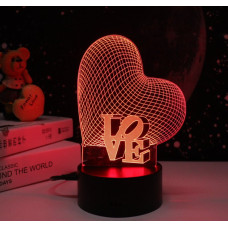 Ночник Camelion NL-400 "Сердце" (наст. свет) LED 3Вт, RGB, USB 3 АА (в комплект не входят)