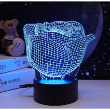 Ночник Camelion NL-401 "Роза" (наст. свет) LED 3Вт, RGB, USB 3 АА (в комплект не входят)