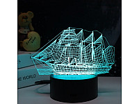 Ночник Camelion NL-404 "Корабль" (наст. свет) LED 3Вт, RGB, USB 3 АА (в комплект не входят)