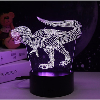 Ночник Camelion NL-405 "Динозавр" (наст. свет) LED 3Вт, RGB, USB 3 АА (в комплект не входят)