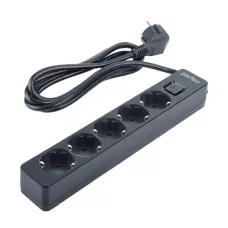 Cетевой фильтр Perfeo "REAL STREAM"5,0м, 5 розеток, 16А, 3500 Вт, тройная защита, черный /30 Cетевой фильтр Perfeo "REAL STREAM"5,0м, 5 розеток, 16А, 3500 Вт, тройная защита, черный /30