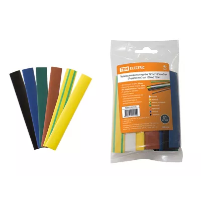 Термоусаживаемая трубка ТУТнг 10/5 набор (7 цветов по 3 шт. 100мм) TDM /мин.пар.5упак Термоусаживаемая трубка ТУТнг 10/5 набор (7 цветов по 3 шт. 100мм) TDM /мин.пар.5упак