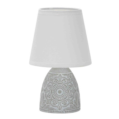 Настольный светильник с абажуром LEEK TL MONIKA 02 WHITE E14 60Вт 120x120x210мм, белый