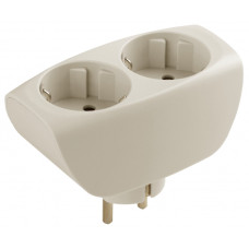 Тройник ЭРА SP-2e-I 2гн, с заземл, со шторками (сл. кость) (10/60/1440)