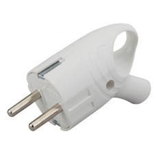 Вилка с/з угловая с кольцом ЭРА 16A белая Vx4-W 24/480