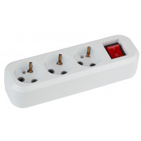 Колодка розеточная 3гн, с зазeмл, выкл KX-3es ЭРА /20