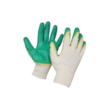 Перчатки Х/Б 13 кл. с двойным латекс. покр. без инд. упаковки, зелено-желтые (БЕЗ МАРК)/мин.5пар Перчатки Х/Б 13 кл. с двойным латекс. покр. без инд. упаковки, зелено-желтые (БЕЗ МАРК)/мин.5пар