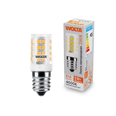 WOLTA светодиодная лампа для холодильник WSTD-JCD-5W4KE14-C 5Вт 460лм 4000K E14  (керамика) 2/100