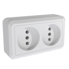 Розетка 2-м ОП Оптима РА10-373 10А IP20 без заземл. с монтаж. пластиной бел. Кунцево Розетка 2-м ОП Оптима РА10-373 10А IP20 без заземл. с монтаж. пластиной бел. Кунцево