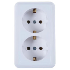 Розетка 2-м ОП Оптима РА16-374 16А IP20 с заземл. с монтаж. пластиной бел. Кунцево Розетка 2-м ОП Оптима РА16-374 16А IP20 с заземл. с монтаж. пластиной бел. Кунцево