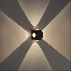 Светильник фасадный «Кубик», FSD-014, 4 Вт, 3000К, 2 луча, IP65, 220 В, металл, черный