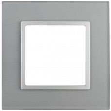 Рамка на 1 пост, стекло, Эра Elegance, 14-5101-03 ЭРА алюминий+алюм 10/100 ЦЕНА ▼