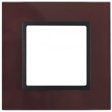 Рамка на 1 пост, стекло, Эра Elegance, 14-5101-25 ЭРА бордо+антр 10/100 ЦЕНА▼