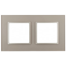 Рамка на 2 поста, стекло, Эра Elegance, 14-5102-04 ЭРА шампань+шамп 5/50 ЦЕНА ▼