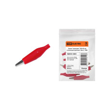 Зажим "крокодил" TDM ЗКИ 3А 40мм в изоляции красный (10шт) 5/10/500