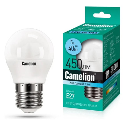 Camelion Лампа светодиодная LEDRB/5 G45 5Вт E27 4000К 10/100