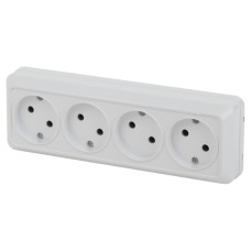 Розетка 4х2P 16А-250В IP20 2-207-01 Intro ОУ, Quadro, белый Розетка 4х2P 16А-250В IP20 2-207-01 Intro ОУ, Quadro, белый