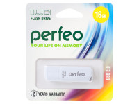 Perfeo USB флэш-диск 16GB C10 White 10/100