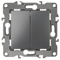 Переключатель двойной, 10АХ-250В, IP20, Эра12, 12-1106-12 ЭРА графит 10/100 ЦЕНА▼