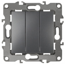 Выключатель тройной, 10АХ-250В, IP20, Эра12, 12-1107-12 ЭРА графит 10/100 Выключатель тройной, 10АХ-250В, IP20, Эра12, 12-1107-12 ЭРА графит 10/100