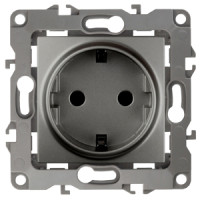 Розетка 2P+E Schuko, 16A-250В, IP20, без м.лапок, Эра12, 12-2001-12 ЭРА графит 10/100 Розетка 2P+E Schuko, 16A-250В, IP20, без м.лапок, Эра12, 12-2001-12 ЭРА графит 10/100