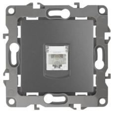 Розетка телефонная RJ11, IP20, Эра12, 12-3105-12 ЭРА графит 10/100 ЦЕНА ▼