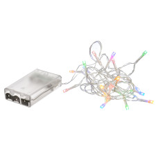 VEGAS Электрогирлянда "Нить" 20 разноцв LED ламп, прозр провод, 2 м, на батарейках (не входят в к-т)