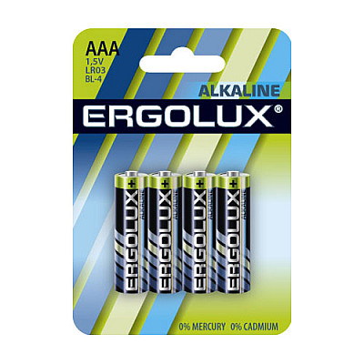 Батарейка Ergolux  LR03 Alkaline BL-4 (1.5В) 4/40/960