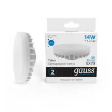Gauss Лампа светодиодная Elementary LED14-GX70- 6500К 1/10/100 Gauss Лампа светодиодная Elementary LED14-GX70- 6500К 1/10/100