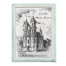 Рамка багетная    01    21х30    03 карцовка 39 Зеленый с белой патиной б/м