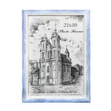 Рамка багетная    01    21х30    03 карцовка 32 Голубое дерево с патиной б/м