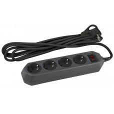 Сетевой фильтр USF-M-4es-1.5m-B (черный) с заземл, 3x0,75мм2, с выкл, 4гн, 1,5м ЭРА /20 Сетевой фильтр USF-M-4es-1.5m-B (черный) с заземл, 3x0,75мм2, с выкл, 4гн, 1,5м ЭРА /20