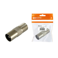 Переходник гнездо TDM F - штекер TV, инд. упаковка 10/100