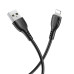 Кабель BX51 Lightning-USB 2,4A черный, 1 метр BOROFONE /мин.пар.3шт Кабель BX51 Lightning-USB 2,4A черный, 1 метр BOROFONE /мин.пар.3шт