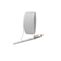 Кабель коаксиальный ЭРА RG-6U, 75 Ом, Cu/(оплётка Cu 64%), PVC, цвет белый, бухта 100 м