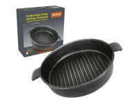 Сковорода-гриль круглая чугунная CH24, диа 24 см (2 боковые ручки)