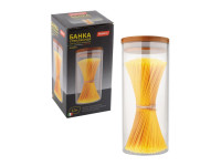 Стеклянная банка для сыпучих продуктов с крышкой BAMBU, объем: 1,5 л Mallony