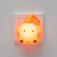 Ночник RISALUX «Звёздочка в колпаке», LED, 1 Вт, 6.5×8×8.5 см, оранжевый Ночник RISALUX «Звёздочка в колпаке», LED, 1 Вт, 6.5×8×8.5 см, оранжевый