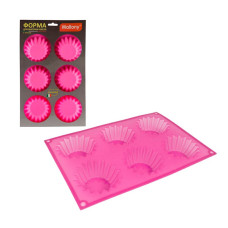 Форма для выпечки 6 кексов ROSEO, (силикон) Mallony 1/4