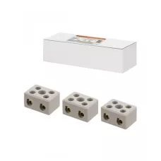 Керамический блок зажимов 15 Ампер 2 пары контактов с крепежным отверстием TDM Керамический блок зажимов 15 Ампер 2 пары контактов с крепежным отверстием TDM