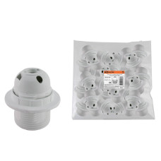 Патрон Е27 с кольцом, термостойкий пластик, белый, БЕЗ НАКЛЕЙКИ TDM /мин.пар.10шт Патрон Е27 с кольцом, термостойкий пластик, белый, БЕЗ НАКЛЕЙКИ TDM /мин.пар.10шт